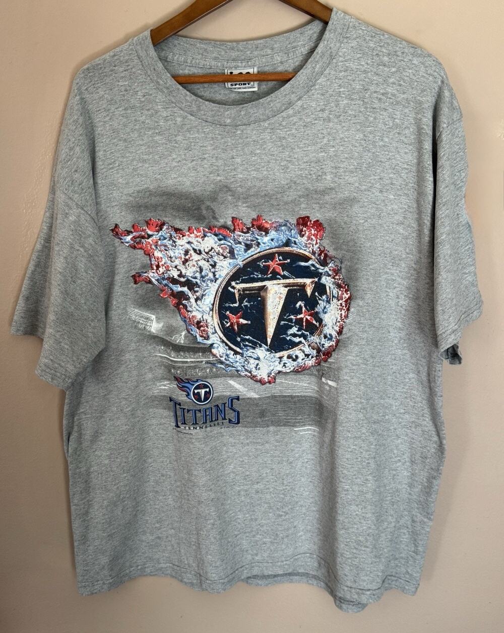 Vintage Tennessee Titans T Shirt Mens Size 2XL Gray 2001 Y2K NFL Football